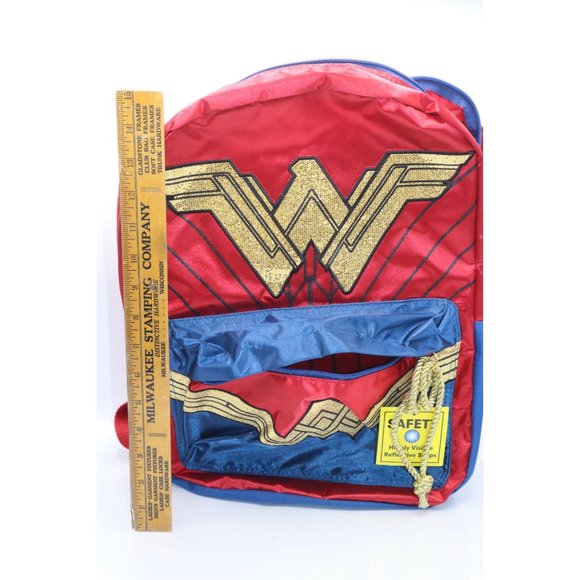 Wonder Woman Kids Backpack With Reflective Safety Strap & Adjustable Padded Stra - Picture 6 of 8
